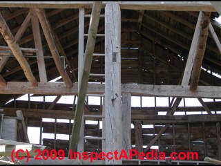 Post and beam Barn © Daniel Friedman at InspectApedia.com