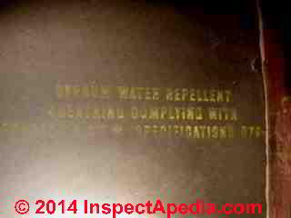 Gypsum board exterior wall sheathing under demolition © Daniel Friedman at InspectApedia.com