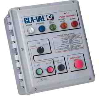 Cla-Val PC-1 Pump Control Panel with status indicator lights, Cla-Val Inc., www.cla-val.com