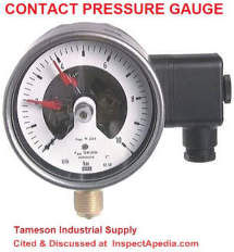 Contact pressure gauge, from Tameson Industrial Supply, Netherlands, cited & discussed at InspectApedia.com