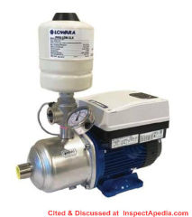 3HME07S Variable Speed Pressure System as sold by Just Water Pumps, an Australian distributor - cited & discussed at InspectApedia.com