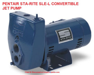 Sta-Rite SNE-L Convertible Jet Pump cited & discussed at InspectApedia.com
