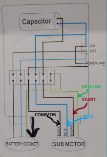 Submersible pump control wiring diagram (C) InspectApedia.com Greg Rhymer