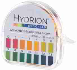 Hydrion pH test strips from MicroEssentialsLab